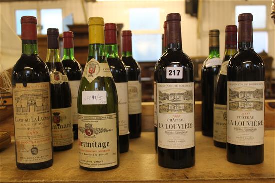 12 assorted bottles of red Bordeaux & Burgundy wines including Pommard 1979, Chateau Batailley 1972 and Chateau La Lagune 1969 and...